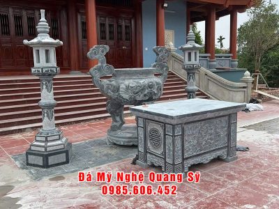 Lưu ý đặt Bàn thờ đá - Lư hương đá - Đèn đá cho Nhà chùa